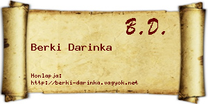 Berki Darinka névjegykártya